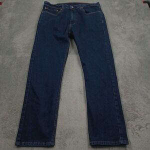 Levis 505 Jeans Mens 34x30 Blue Denim Distressed Pockets Cotton Casual